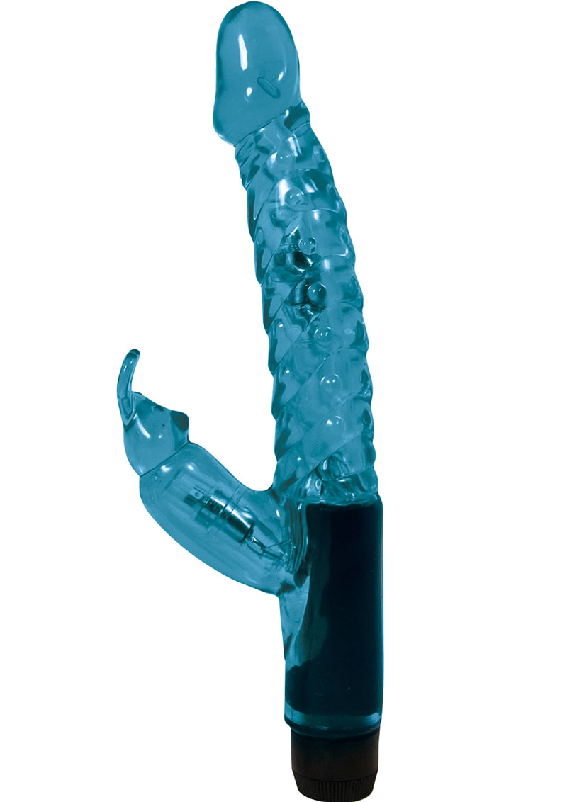 Jelly Mini Rabbit Vibro Wand 6 Inch Blue