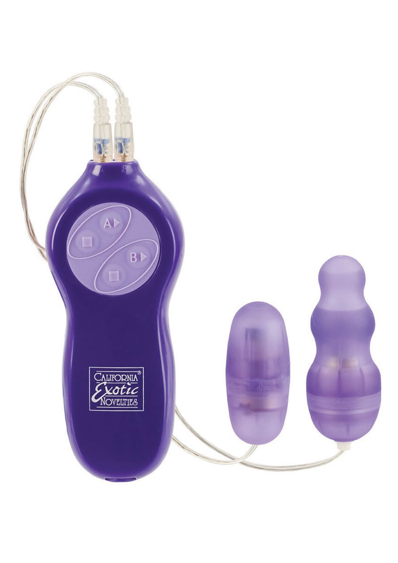 Passion Bullets 7 Function Power Pack Rubber Cote Dual Bullets Purple