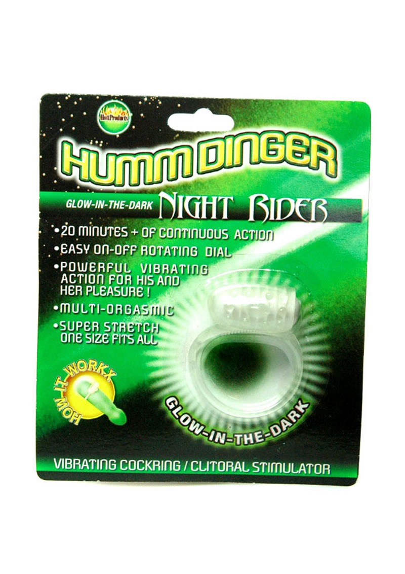 Humm Dinger Night Rider Vibrating Cockring Glow In The Dark