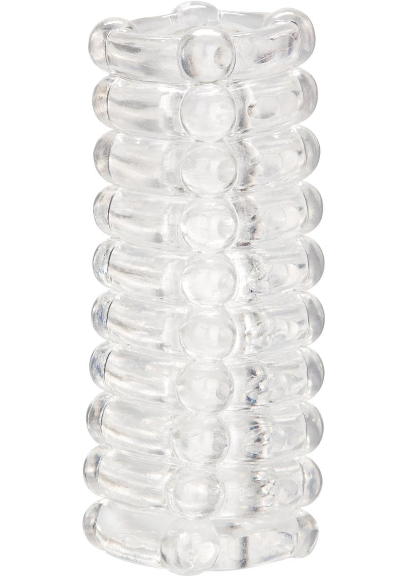 RIBBED STROKER REVERSIBLE TEXTURED MASTURBATOR SLEEVE CLEAR