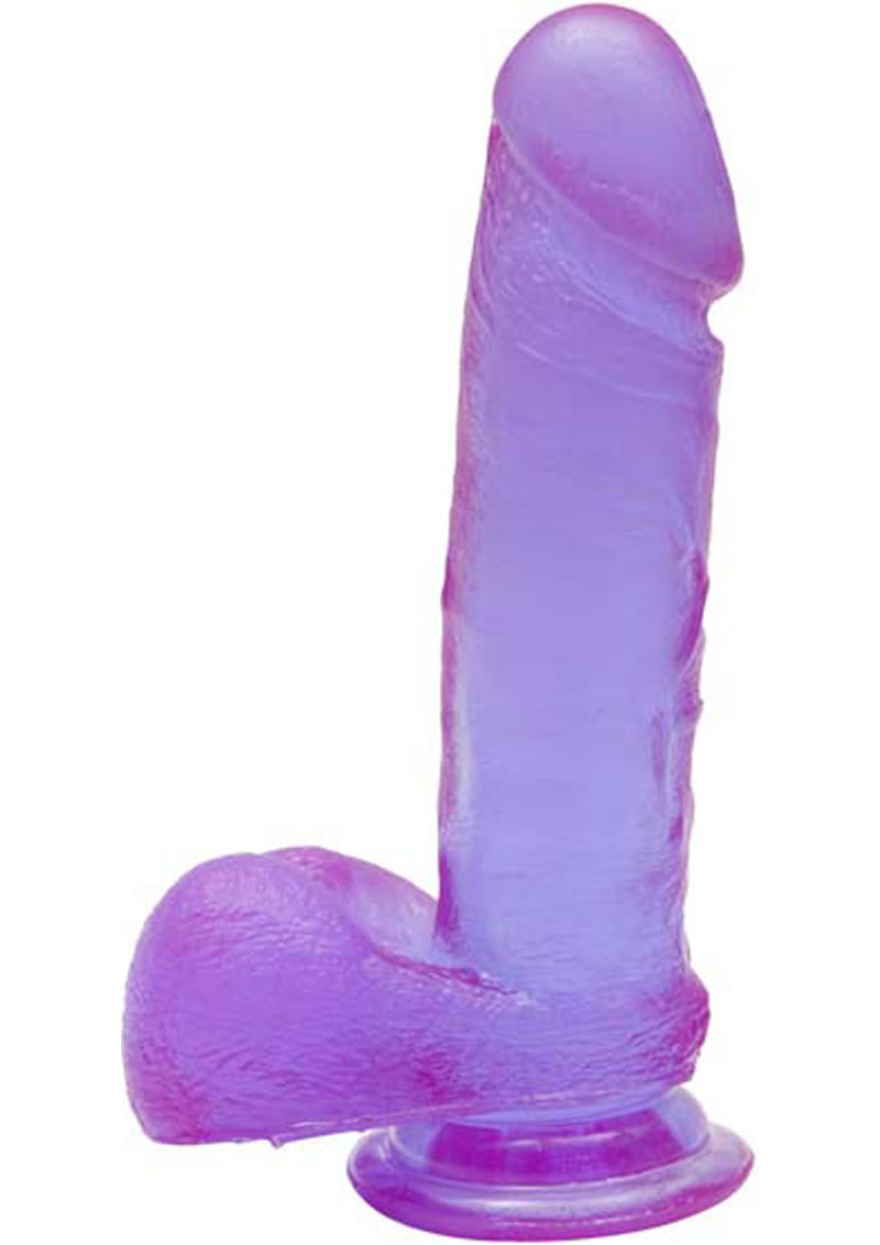 Crystal Jellies Ballsy Cock Sil A Gel 6 Inch Purple