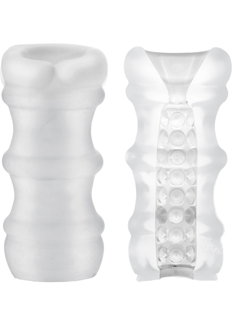 Mood Pleaser Massage Beads Masturbator White 4.6 inches