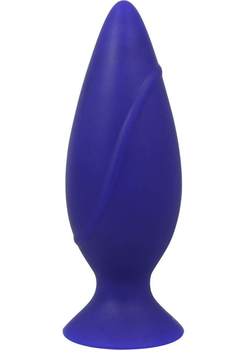 Corked Silicone Anal Plug Waterproof Medium Blue