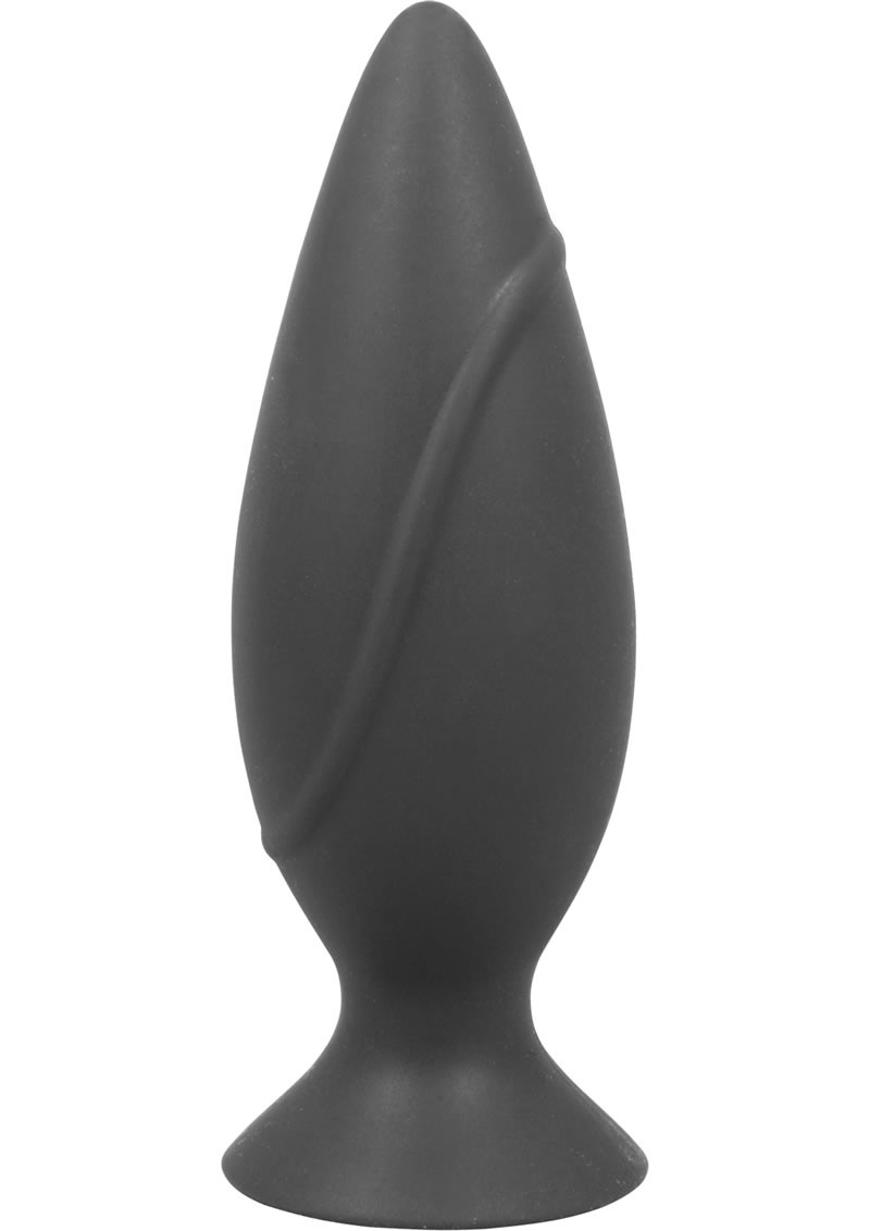 Corked Silicone Anal Plug Waterproof Medium Charcoal