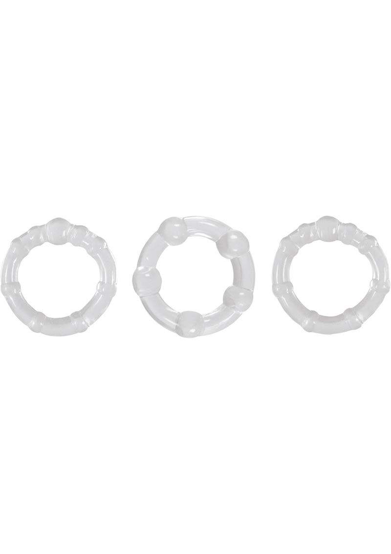 Renegade Intensity Rings Clear 3 Cock Rings Per Pack