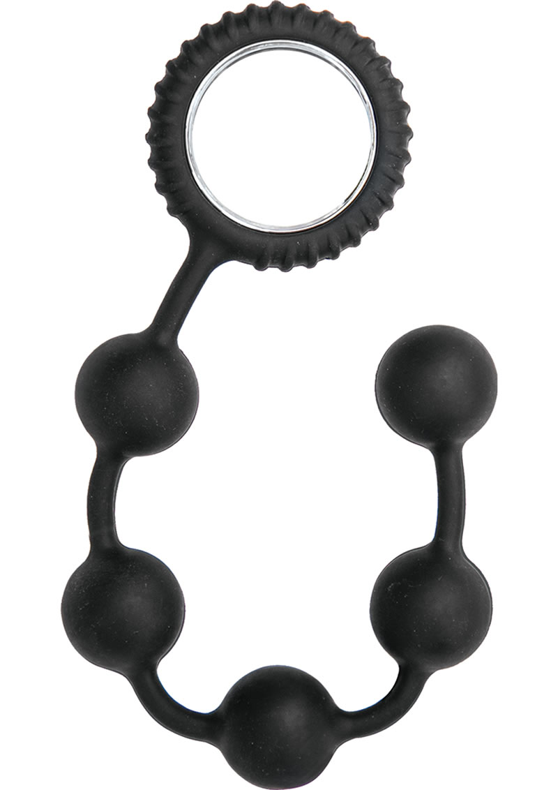 Sinful Anal Beads Silicone Black 12 Inch