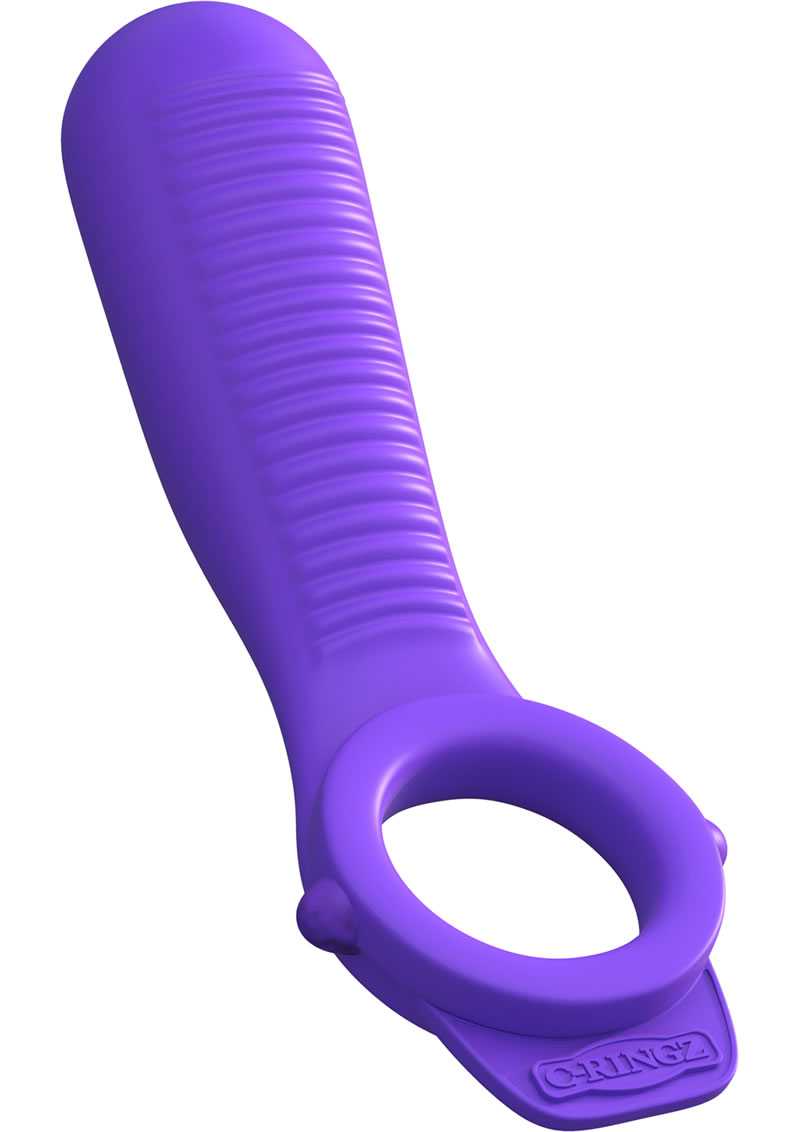 Fantasy C Ringz Ride N Glide Couples Ring Vibe Silicone Cockring Purple