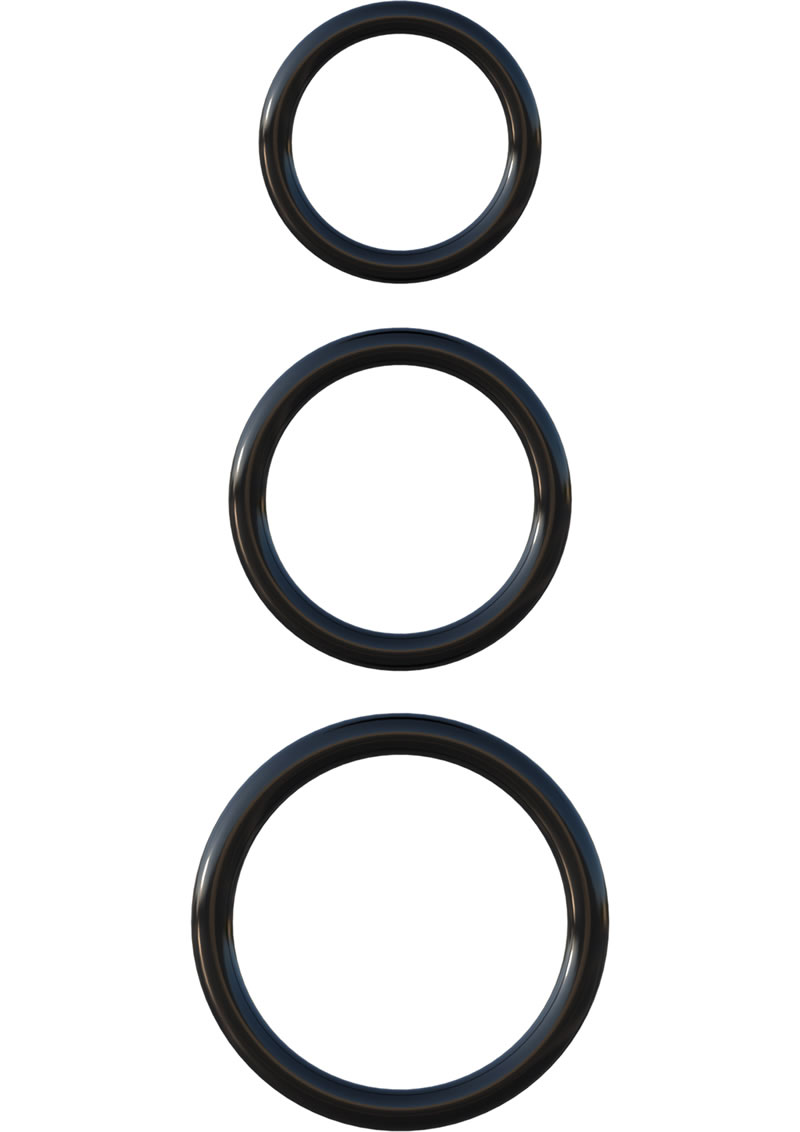 Fantasy C Ringz Silicone 3 Ring Stamina Cockring Set Black