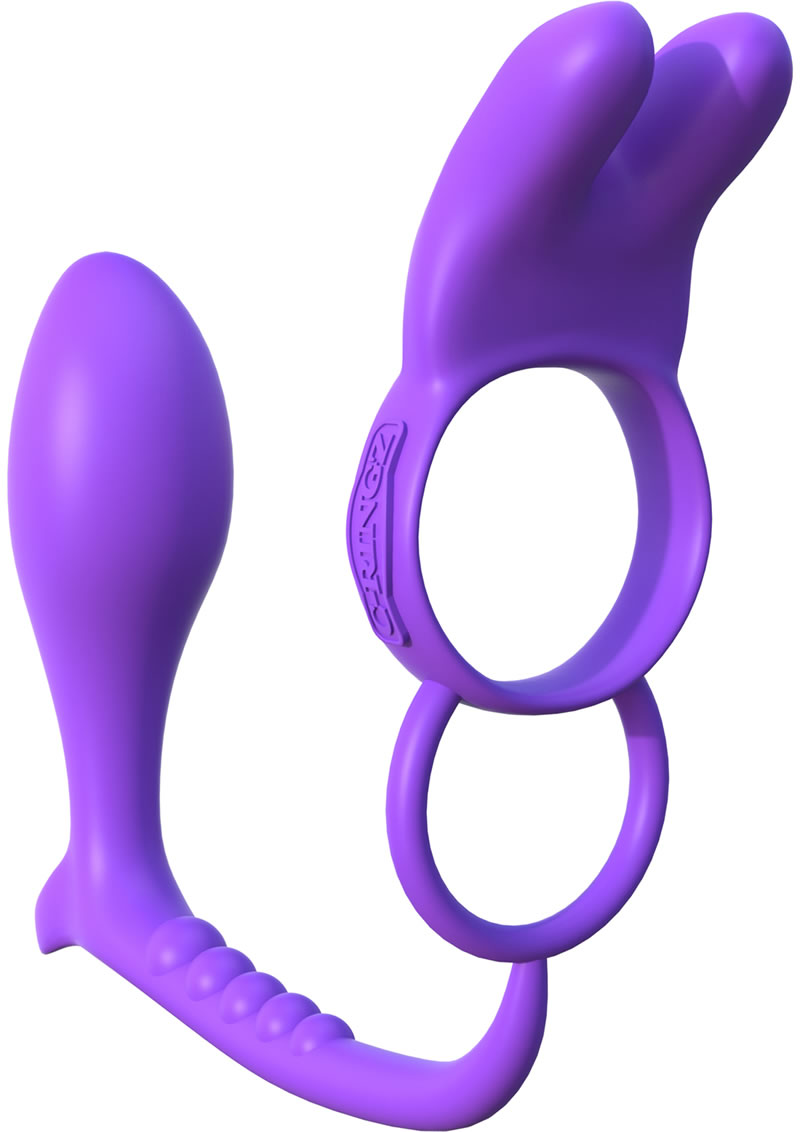 Fantasy C Ringz Ass Gasm Vibrating Rabbit Cock ring Butt Plug Silicone WaterproofPurple