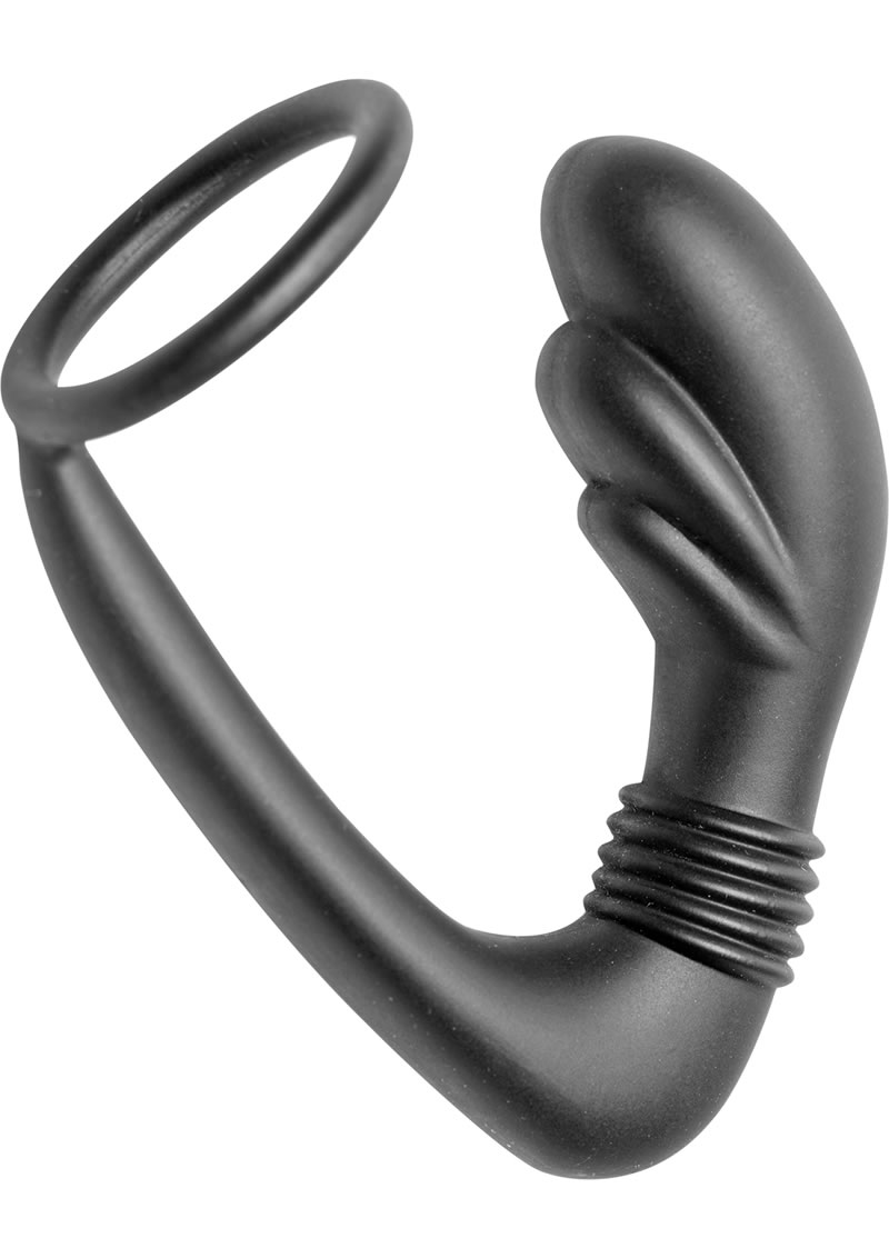 Master Series Cobra Silicone Cockring Anal Plug Black