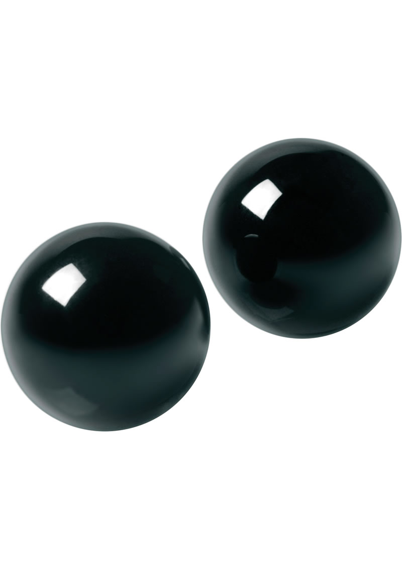 Master Series Jaded Glass Ben Wa Balls Black