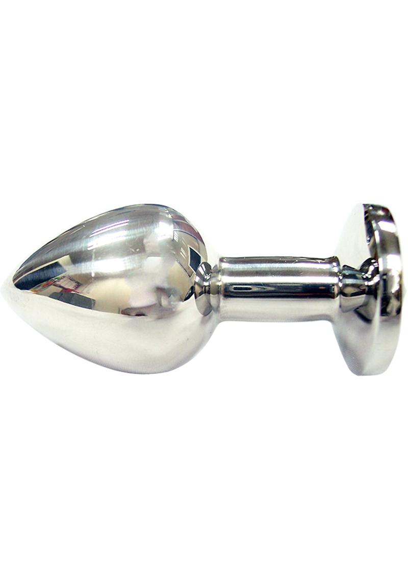 Rouge Jewelled Anal Butt Plug Small Stainless Steel Clear Jewel