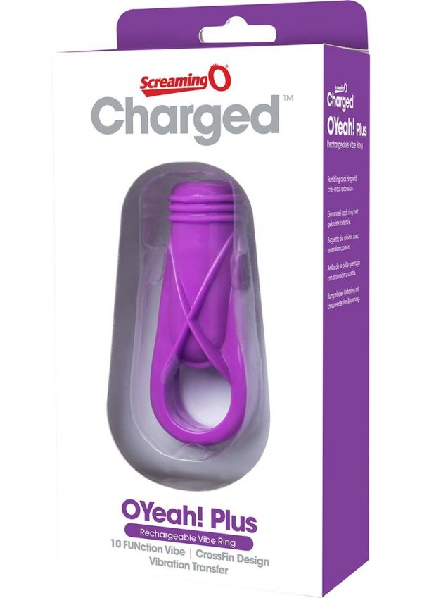 Charged OYeah Plus USB Rechargeable Cock Ring Waterproof Purple