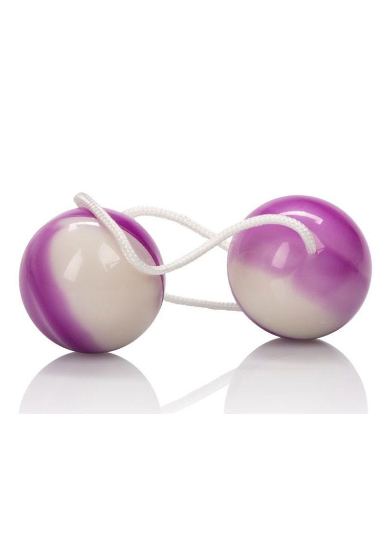 Duotone Orgasm Balls Weighted Pleasure Balls Purple White