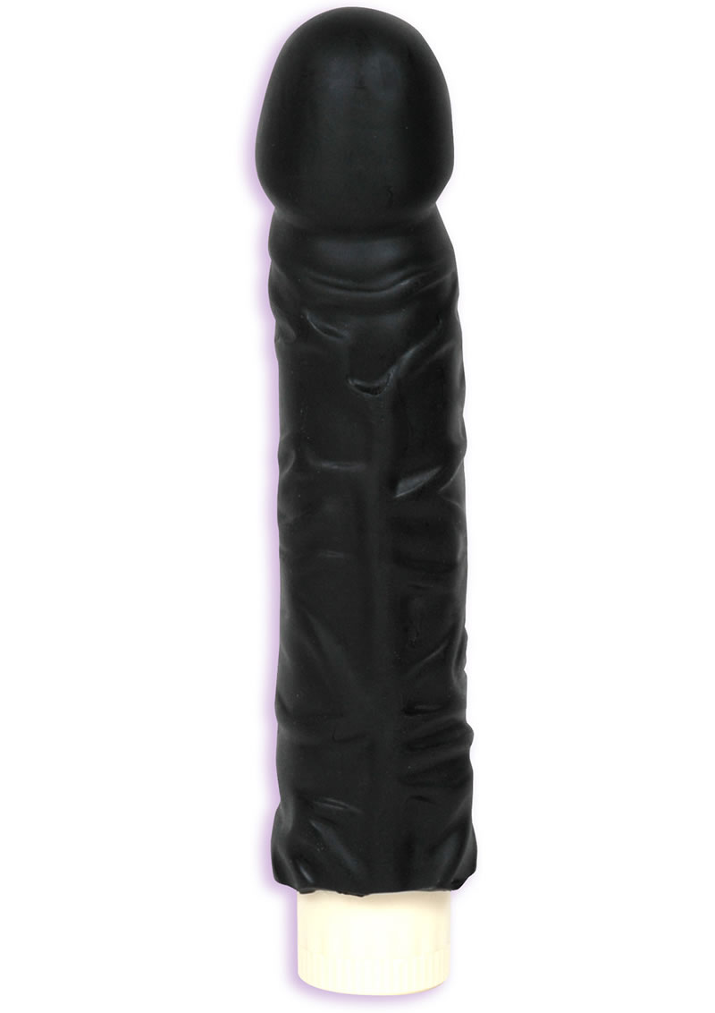 Quivering Cock Vibrator With Sleeve Sil A Gel 8 Inch Black