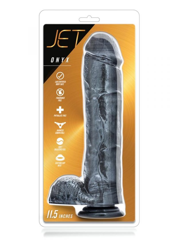 Jet Onyx Dildo Carbon Metallic Black 11.5 Inches