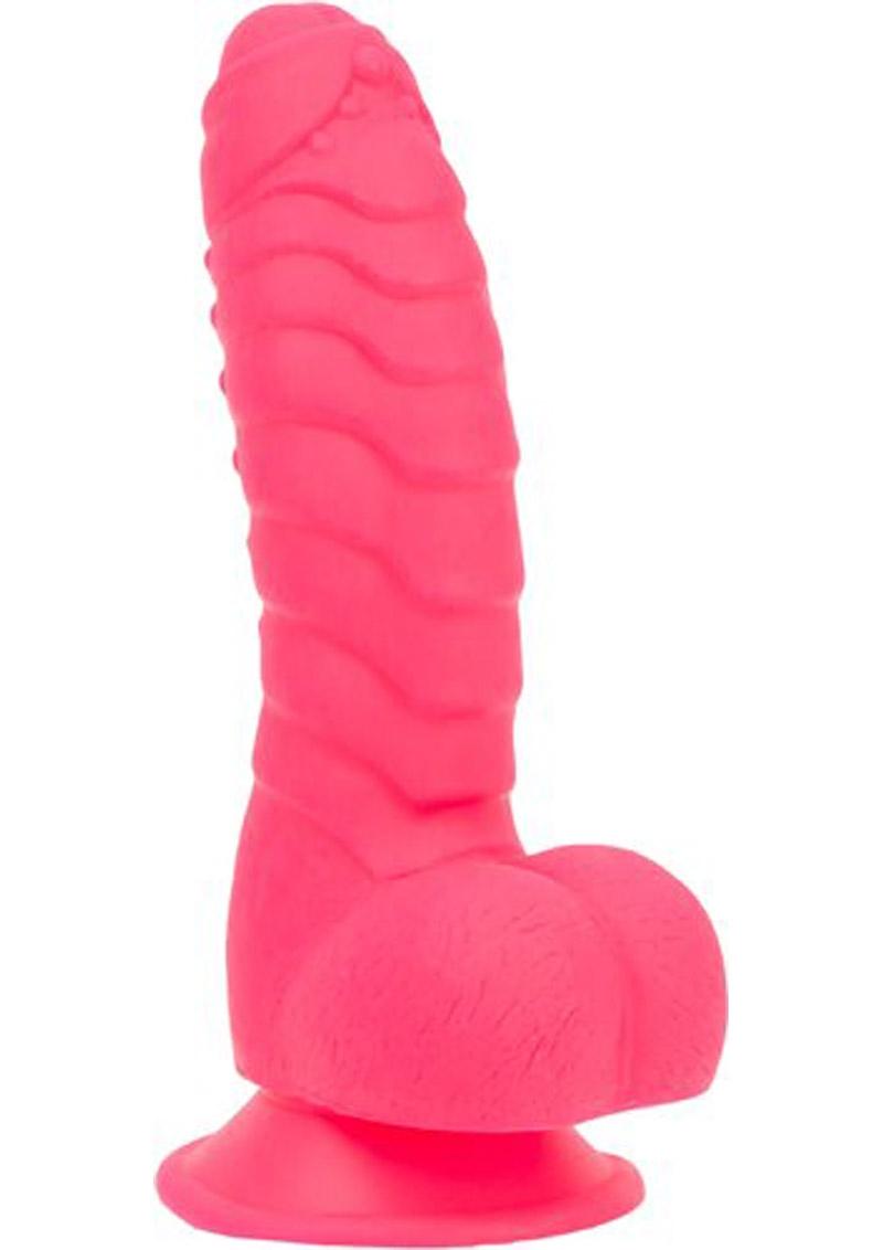 Addiction Toy Collection Tom Silicone Dildo With Balls Pink 7 Inches