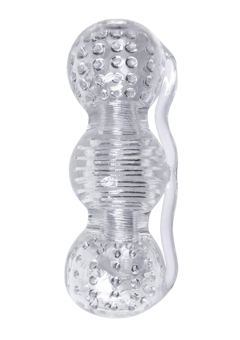 The 9`s Clear Stroke Threeway Masturbator Clear 5.75 Inch