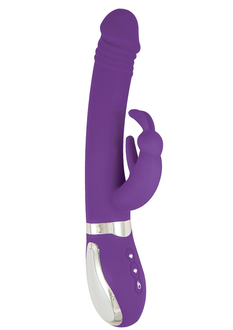 Nasstoys Energize Silicone Heat Up Bunny 2 Waterproof Purple 9 Inch