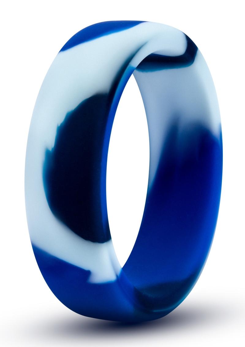 Performance Silicone Camo Cock Ring Blue Camouflage 1.5 Inch Diameter