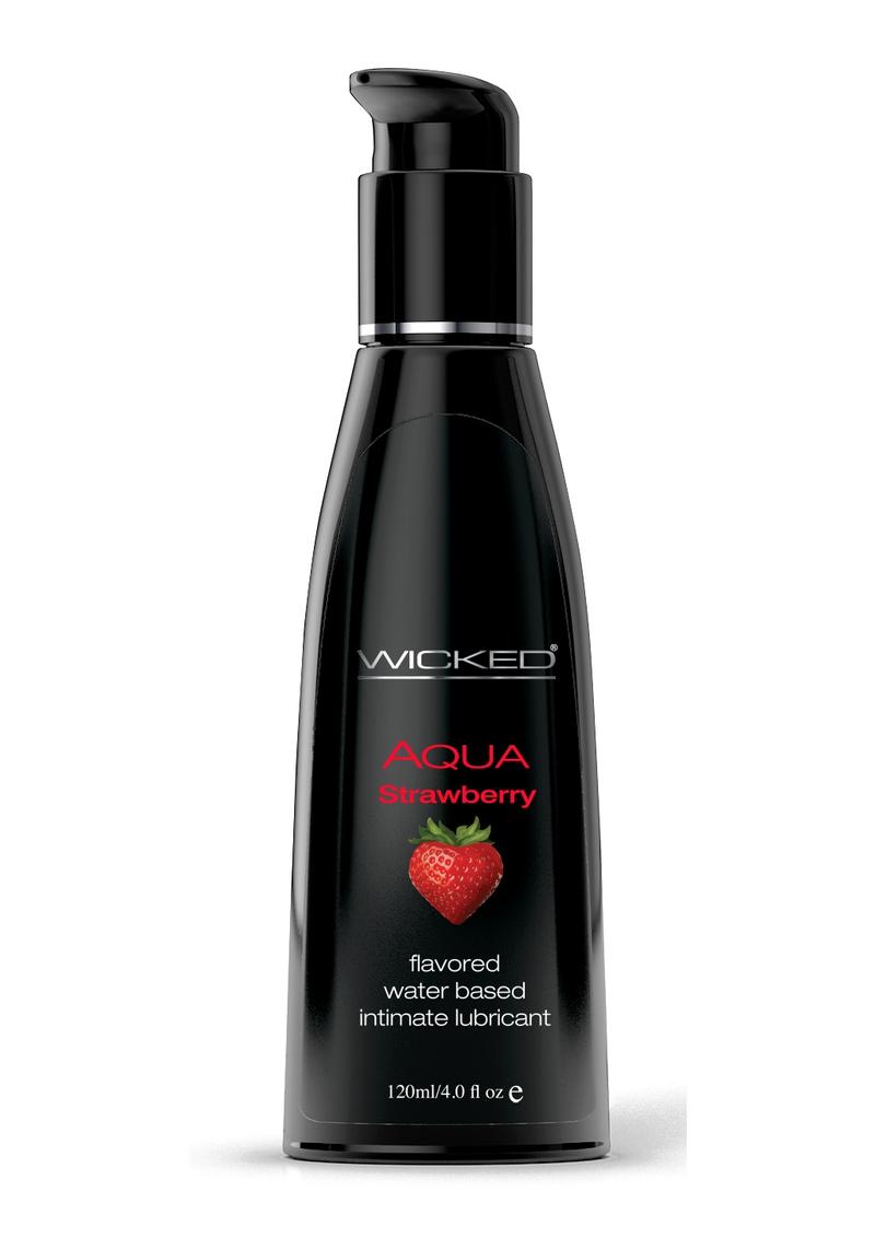 Wicked Aqua Strawberry Lube 4oz Water Based