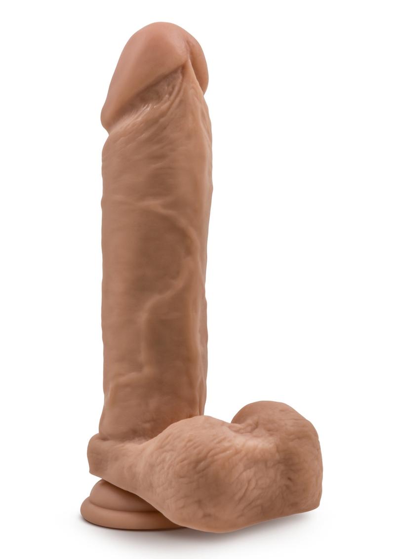 Au Naturel Dildo With Balls 9.5in - Caramel