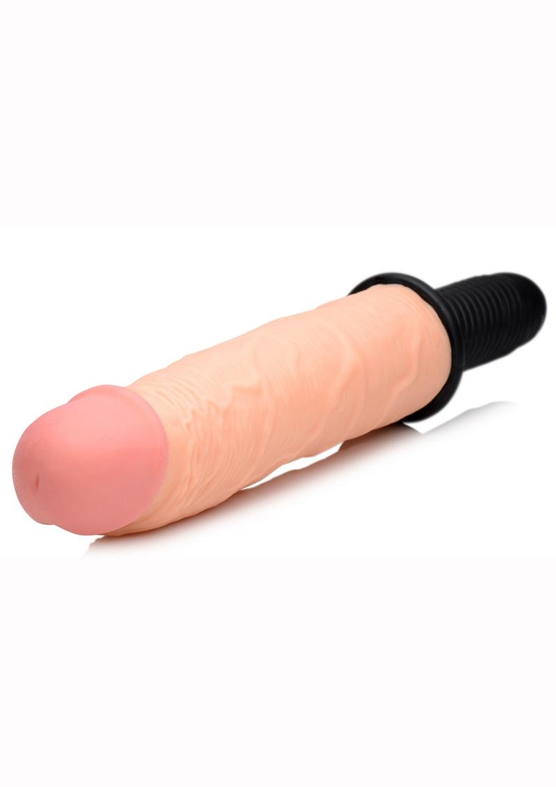 Master Series Onslaught XXL Giant Dildo Thruster Splashproof Flesh 14.5 Inches