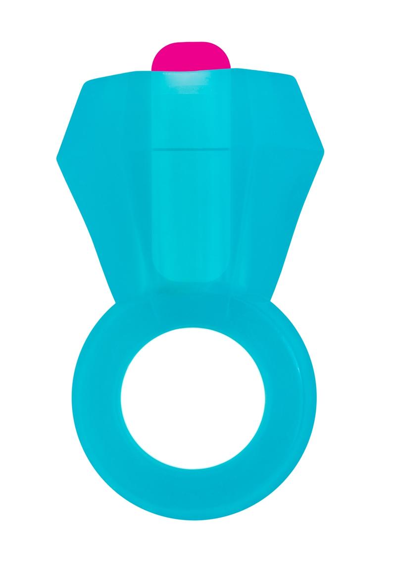 Rock Candy Vibrating Bling Pop Cock Ring Blue