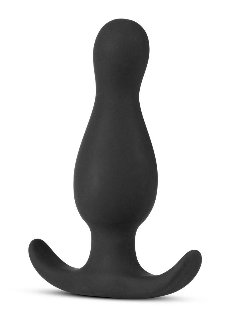 Anal Adventures Platinum Curve Anal Plug Silicone Black