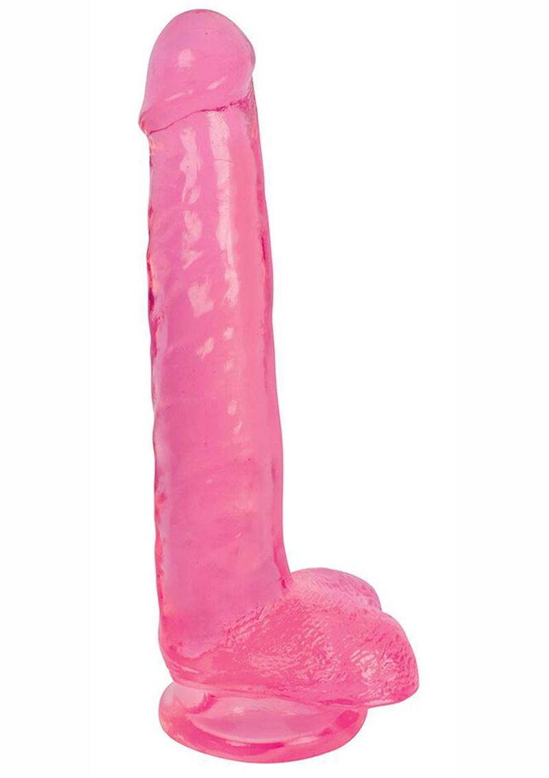 Lollicock Slim Stick Dildo With Balls 8in - Cherry Ice