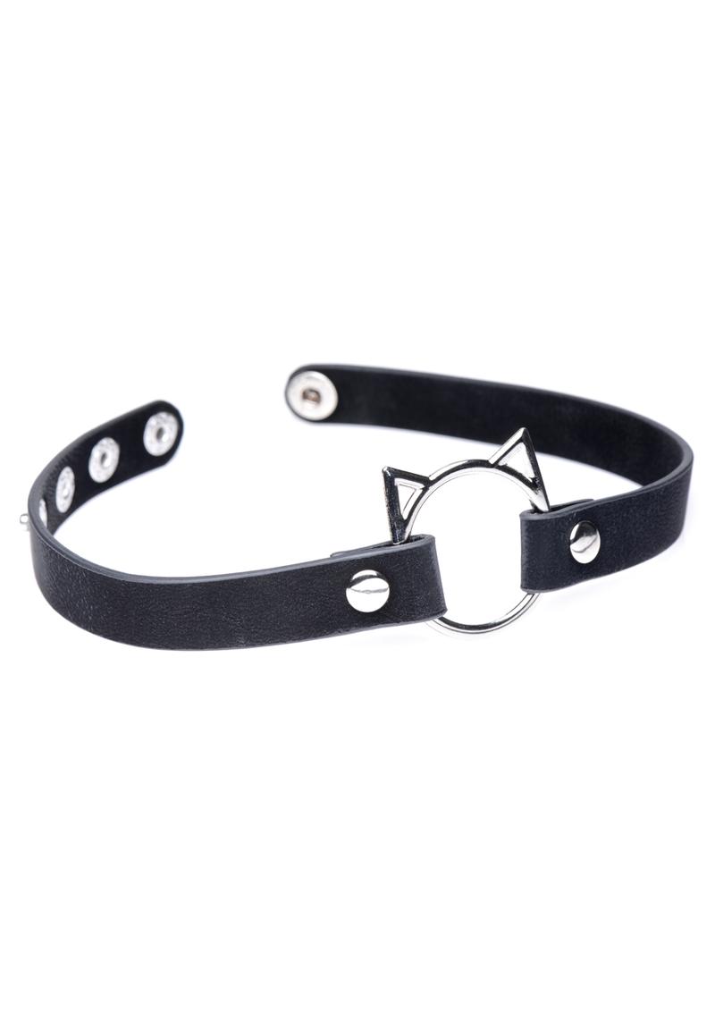 Master Series Kinky Kitty Adjustable Ring Choker Slim - Black