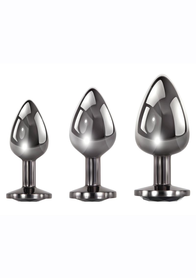 Black Gem Anal Plug Set - 3 Piece