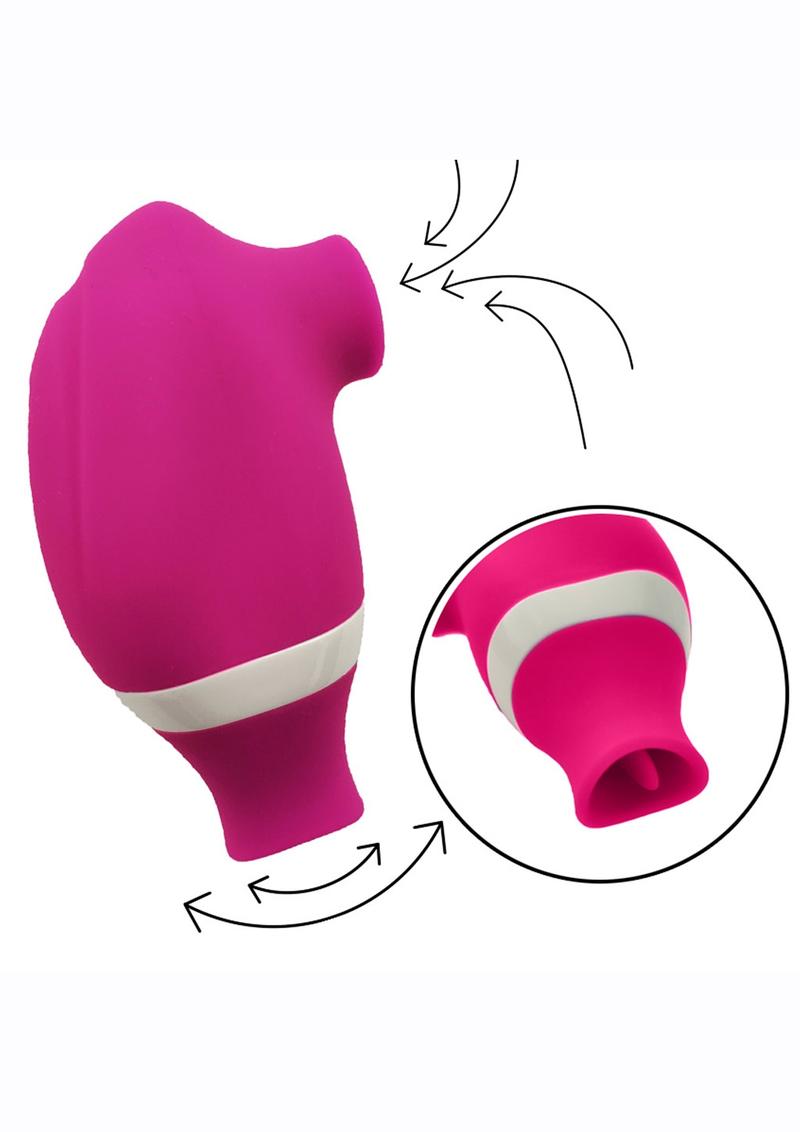 Stardust Supernova Silicone Vibrating Dildo With Clitoral Stimulator - Magenta