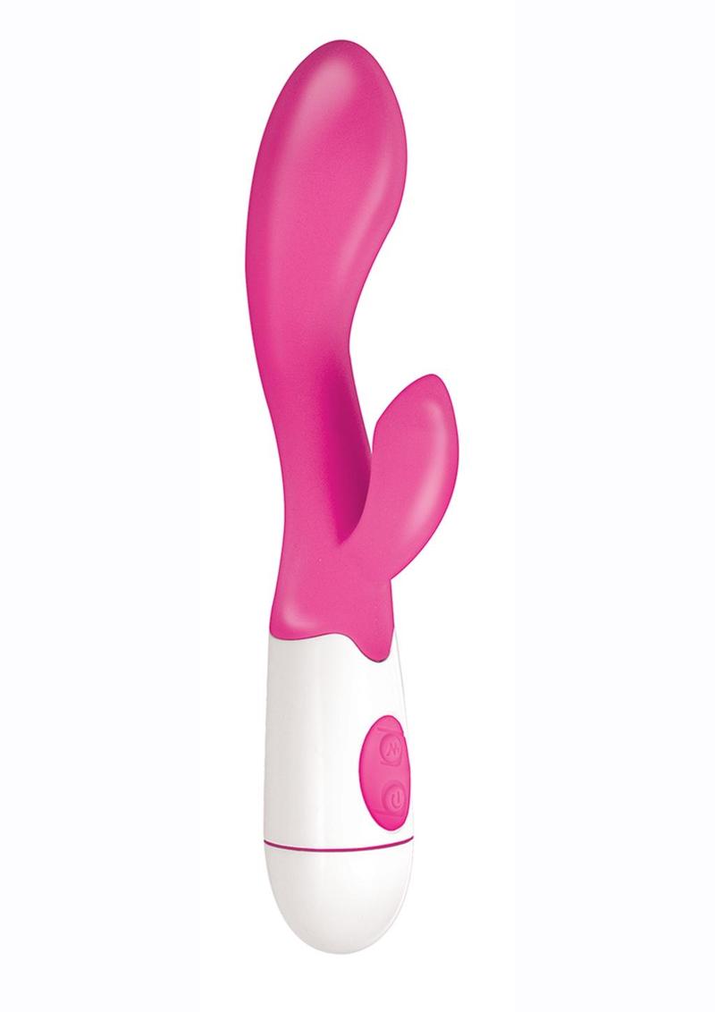 Lotus Sensual Massager #2 Silicone Vibrating Rabbit - Pink/White