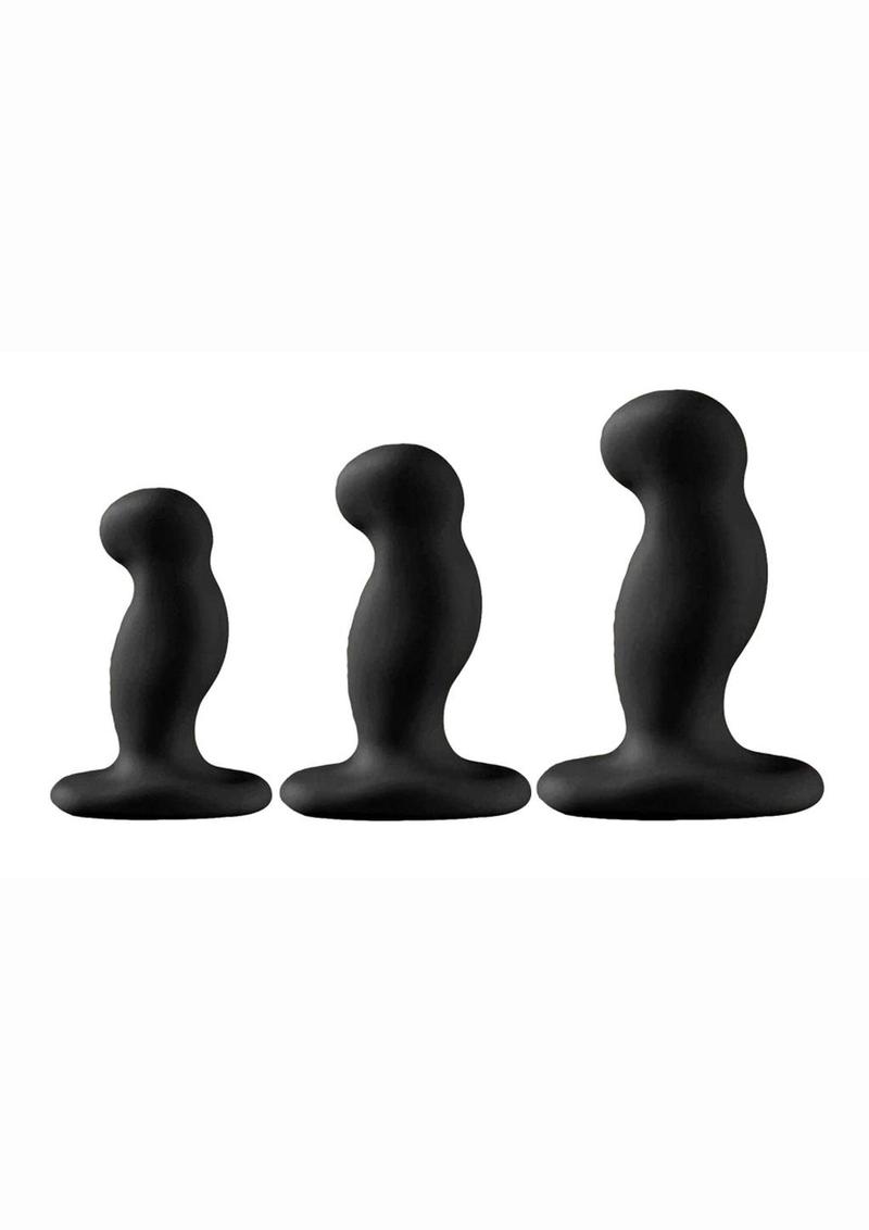 Nexus GPLAYTRIO+ Unisex Rechargeable Silicone Vibrator Set (3 piece) - Black