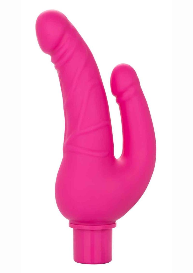 Rechargeable Power Stud Over andamp; Under Silicone Vibrator - Pink