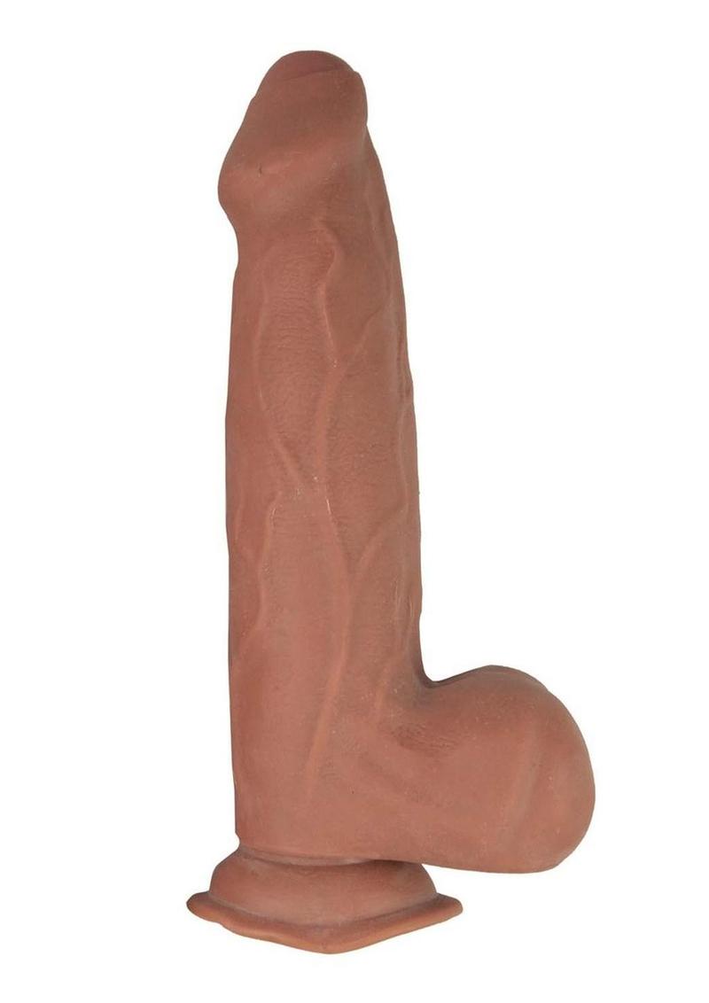 Realcocks Dual Layered Uncut Slider Thick Shaft Dildo 9.25in - Caramel