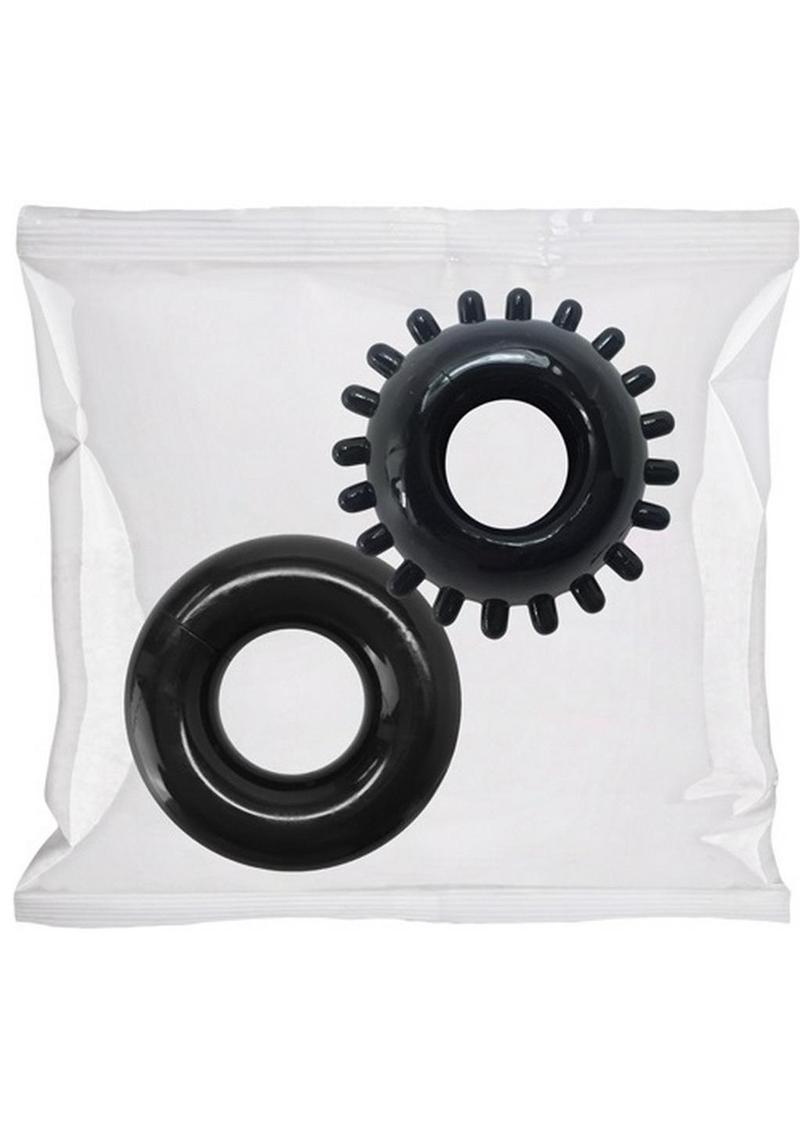 Rock Solid Cock Ring Set 2-Pack Bulk Refill (50 piece) - Black