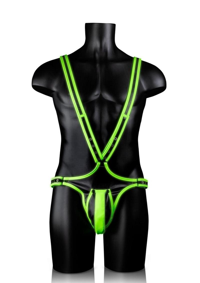 Ouch! Full Body Harness Glow in the Dark - Large/XLarge - Green