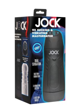 JOCK 9X Sucking and Vibrating Masturbator - White