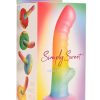 Simply Sweet Ribbed Silicone Rainbow Dildo