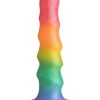 Simply Sweet Zigzag Silicone Rainbow Dildo