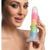 Lollicock Glow in the Dark Rainbow Silicone Dildo 7in