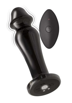 Ass-Sation Remote Control Rechargeable Vibrating Metal Anal Lover - Black