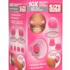 Size Matters 10X Rotating Silicone Nipple Suckers with 4 Attachments - Pink/White
