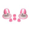 Size Matters 10X Rotating Silicone Nipple Suckers with 4 Attachments - Pink/White