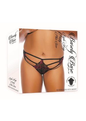 Barely Bare Triple Strap Panty - Plus Size - Black