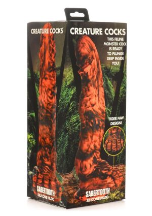 Creature Cocks Sabretooth Silicone Dildo - Orange/Black