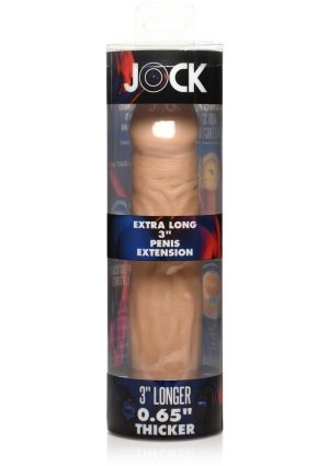 JOCK Extra Long Penis Extension Sleeve 3in - Vanilla