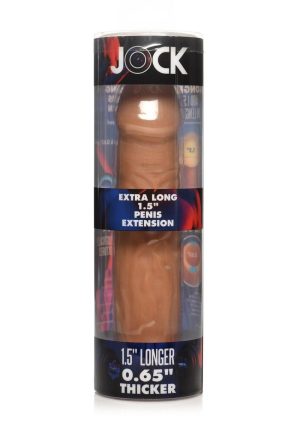 JOCK Extra Long Penis Extension Sleeve 1.5in - Caramel